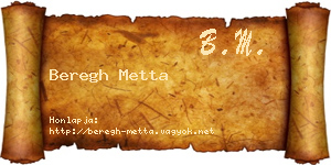 Beregh Metta névjegykártya